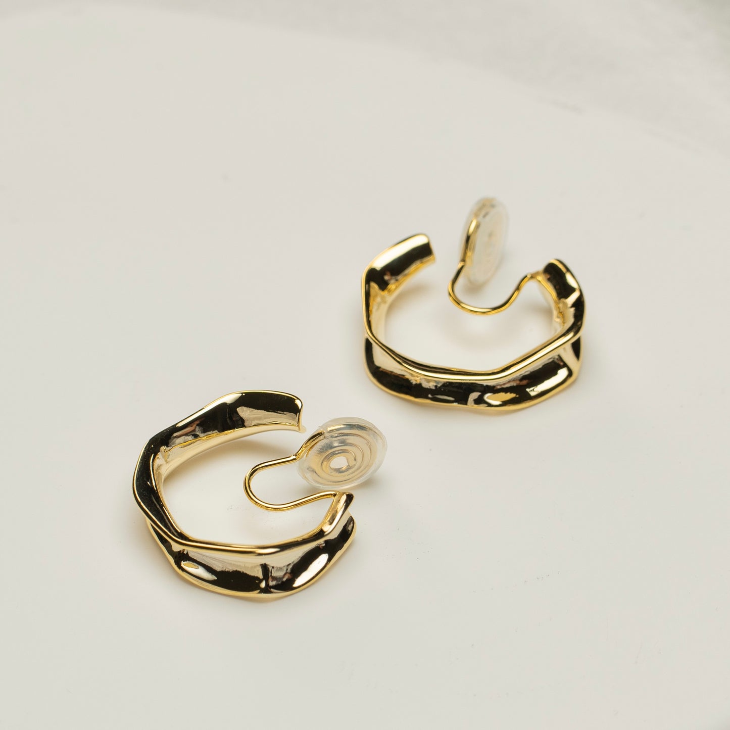 Golden Ripple Hoop Clip-On