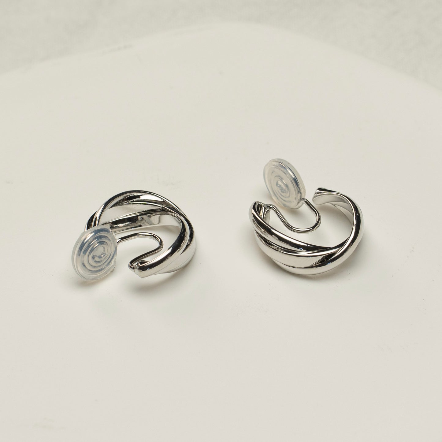 Silver Twist Hoop Clip-On