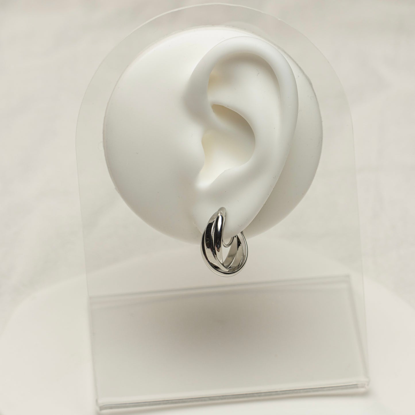 Silver Twist Hoop Clip-On