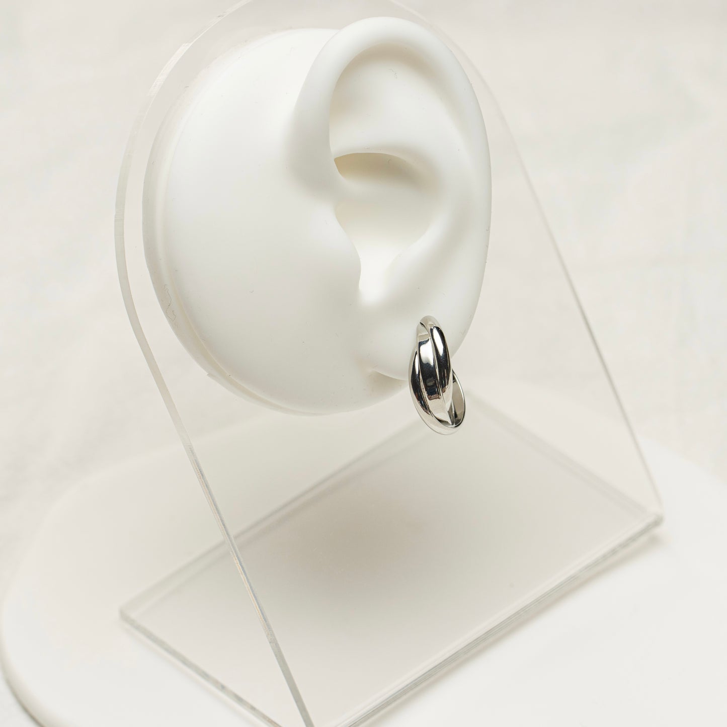 Silver Twist Hoop Clip-On