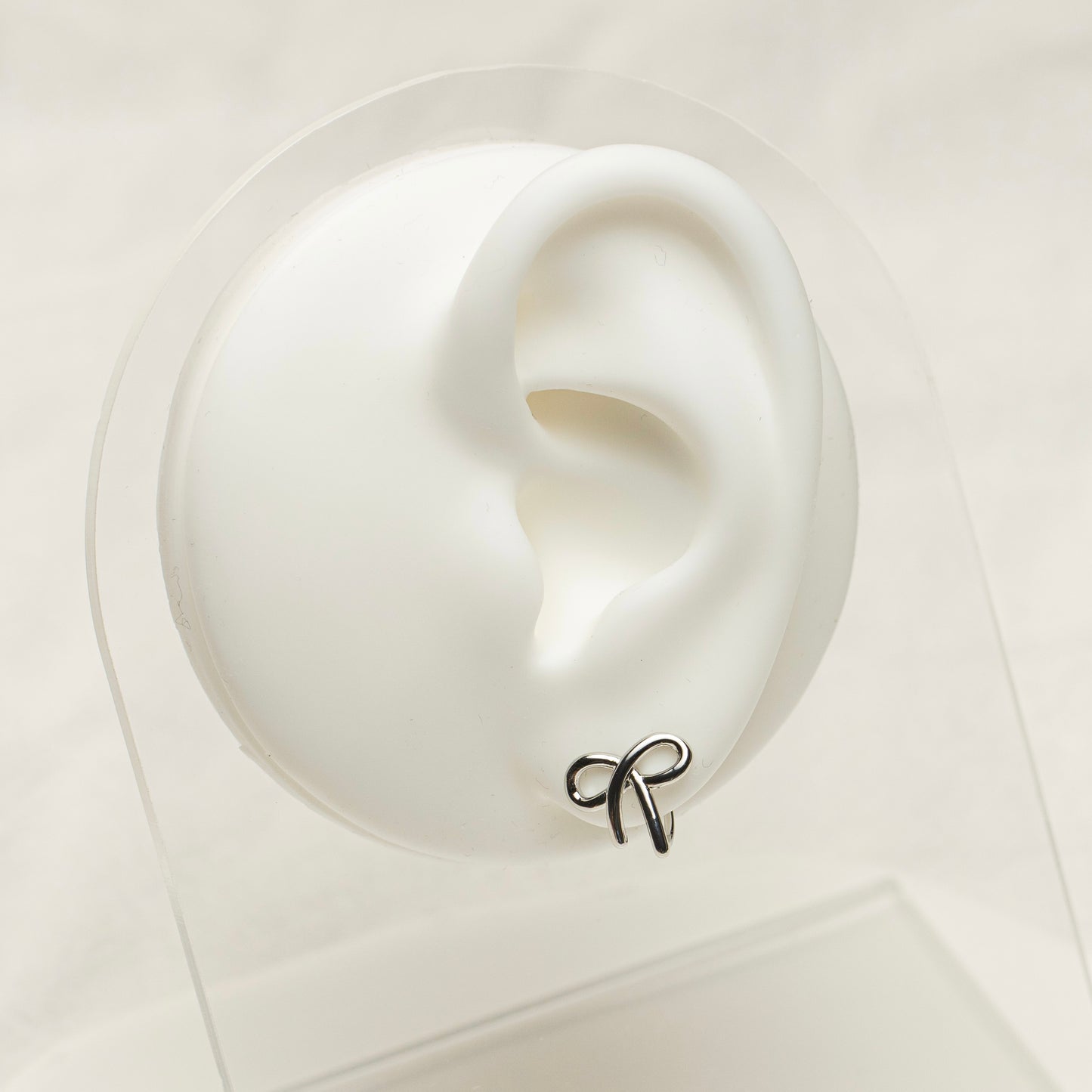 Silver Bowknot Clip-On