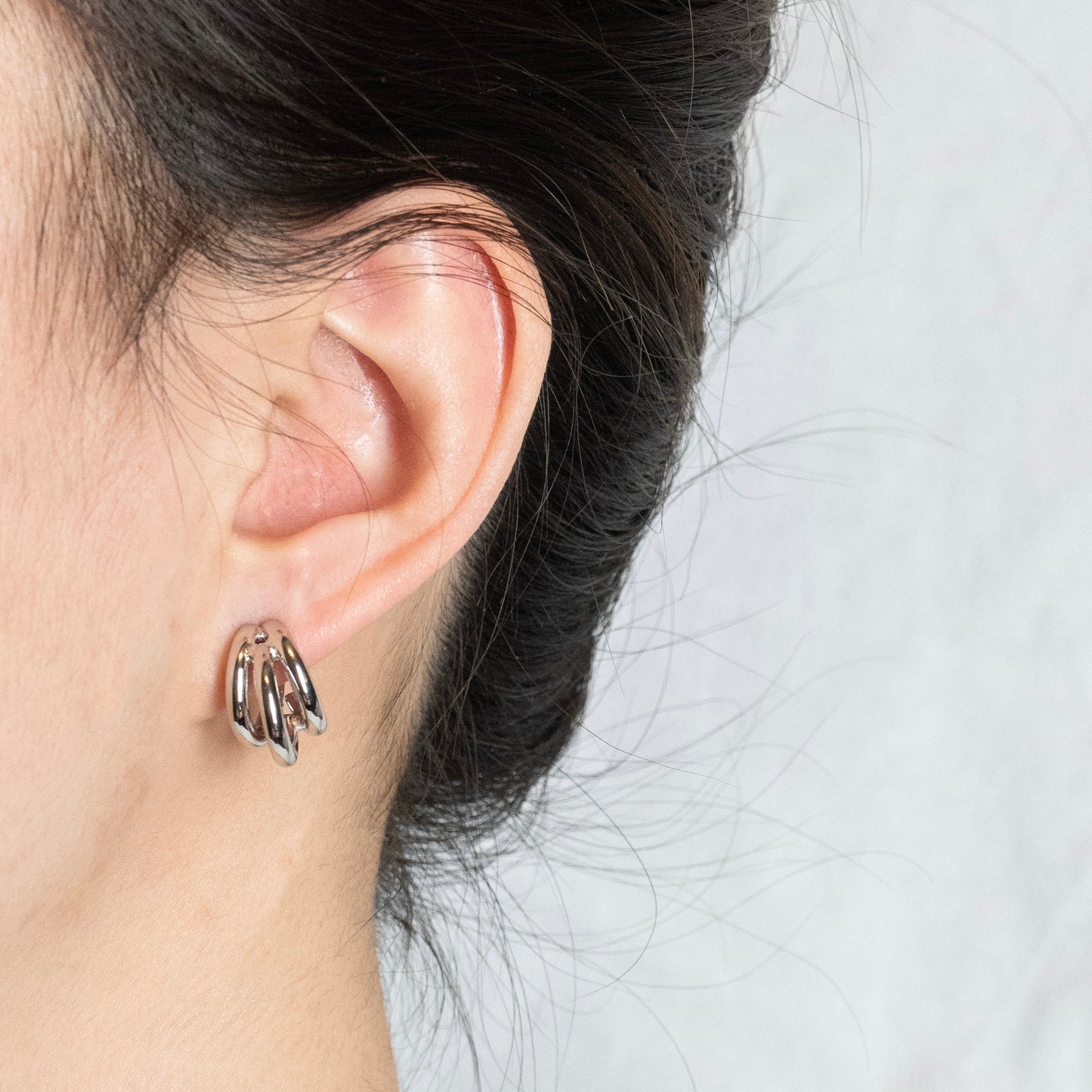 Silver Classic Hoop Wrap Clip On