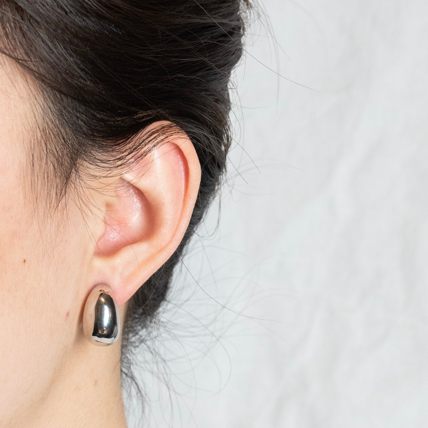 Silver Teardrop Clip On