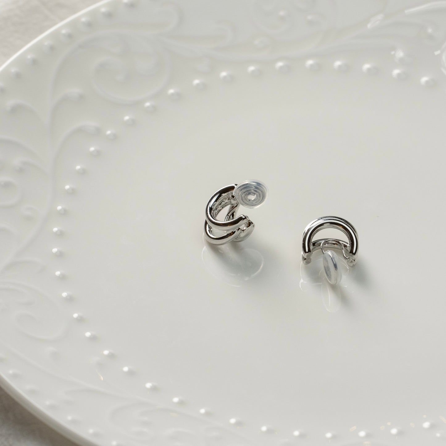 Silver Classic Hoop Wrap Clip On