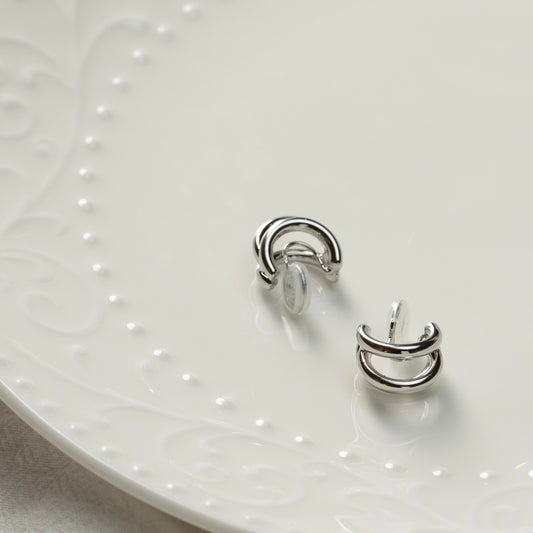 Silver Classic Hoop Wrap Clip On