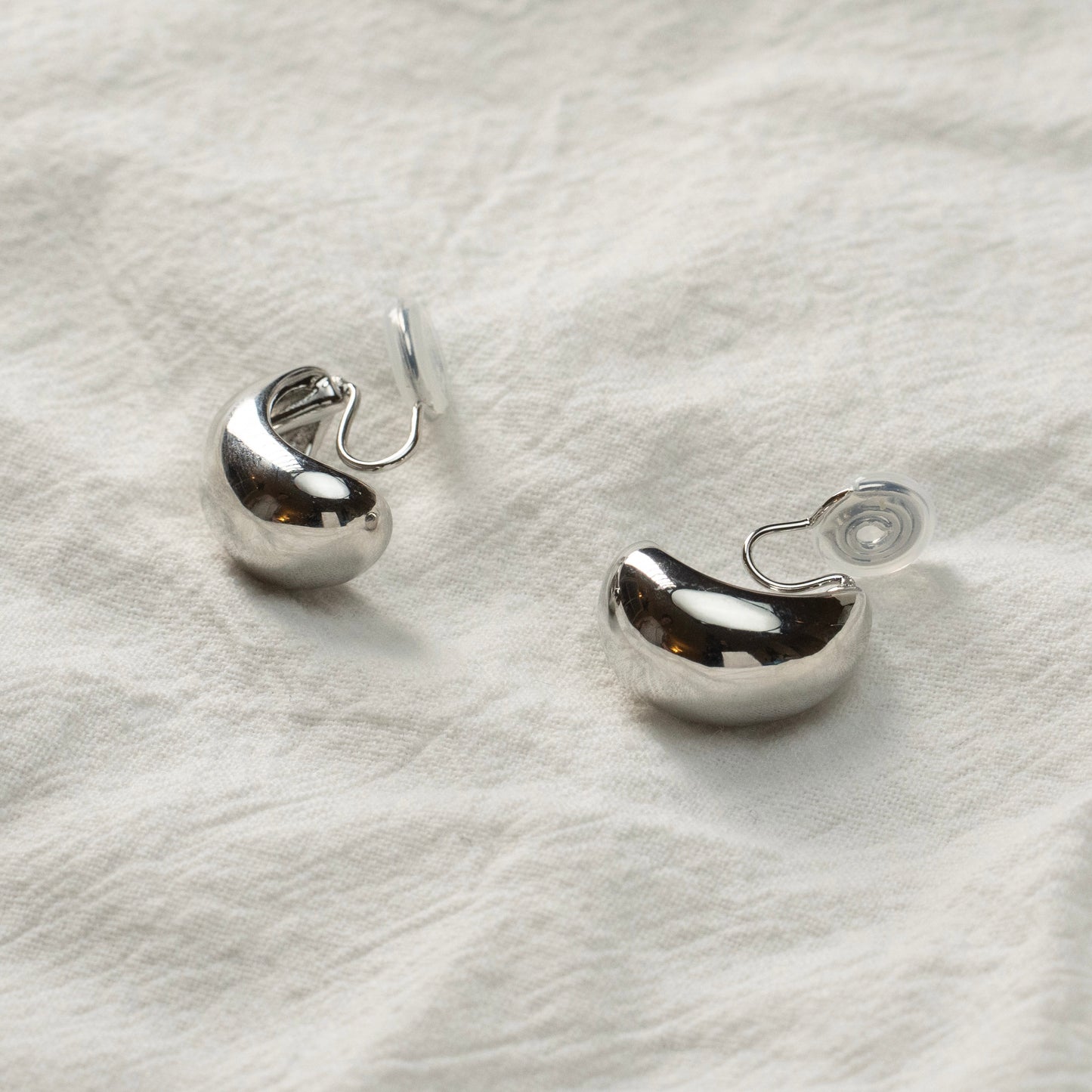 Silver Teardrop Clip On