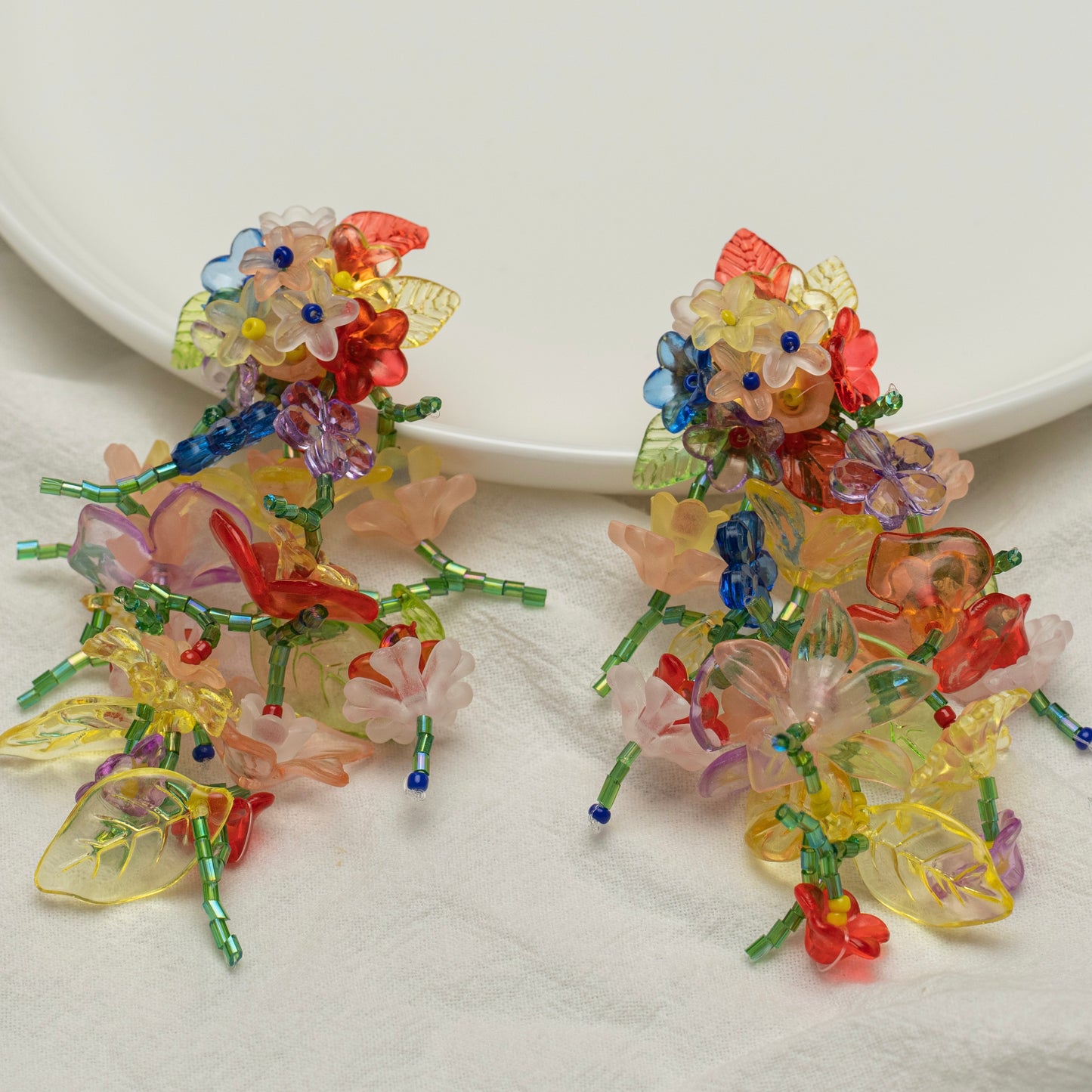 Long Chain Floral Clip-On