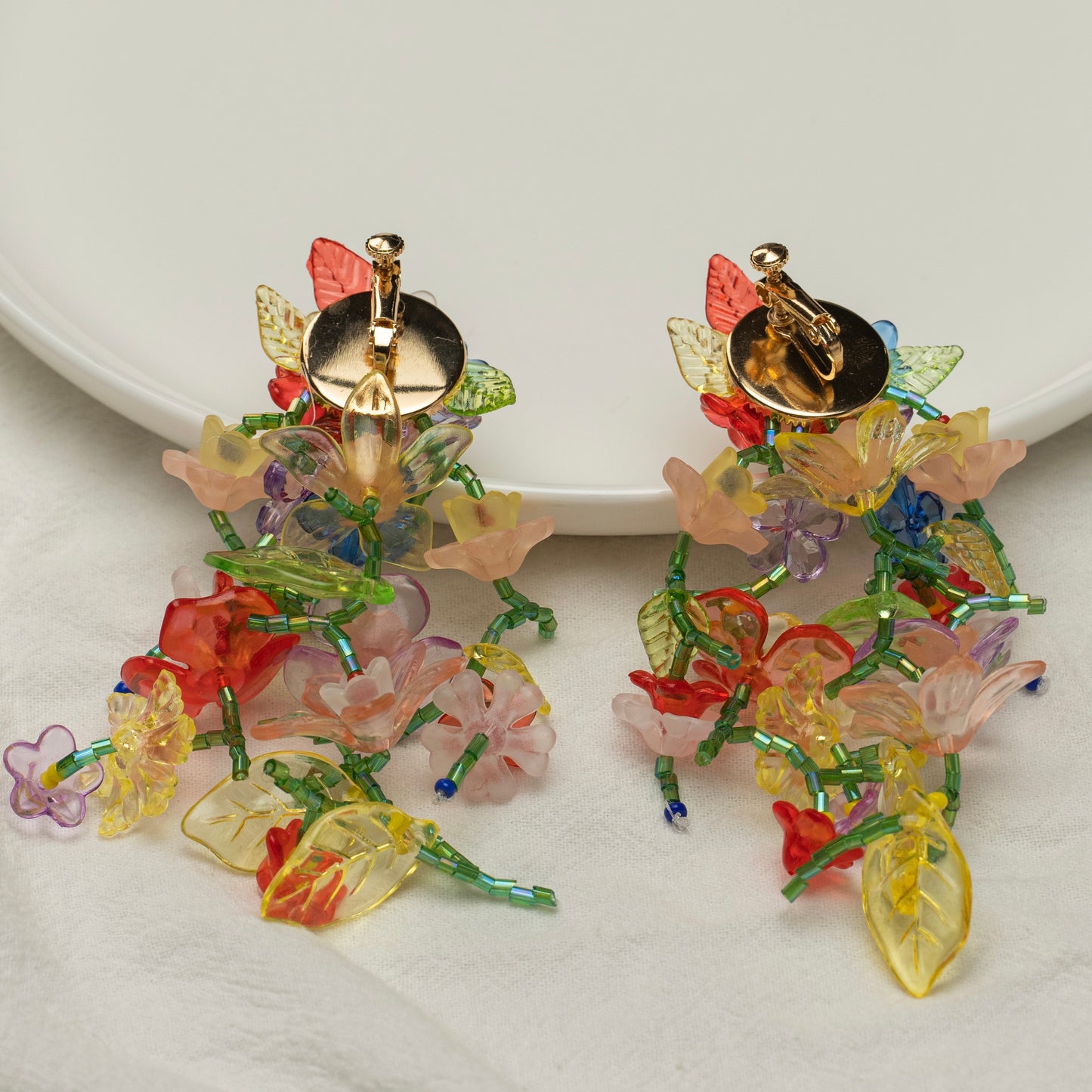 Long Chain Floral Clip-On