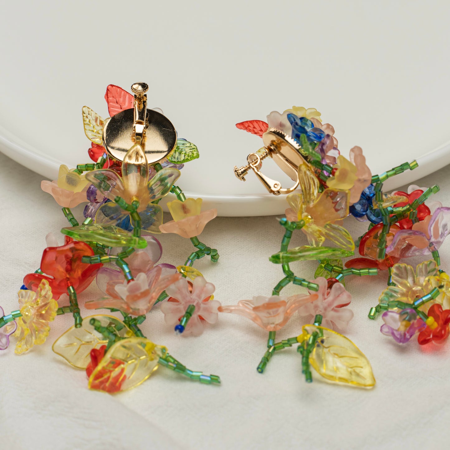 Long Chain Floral Clip-On