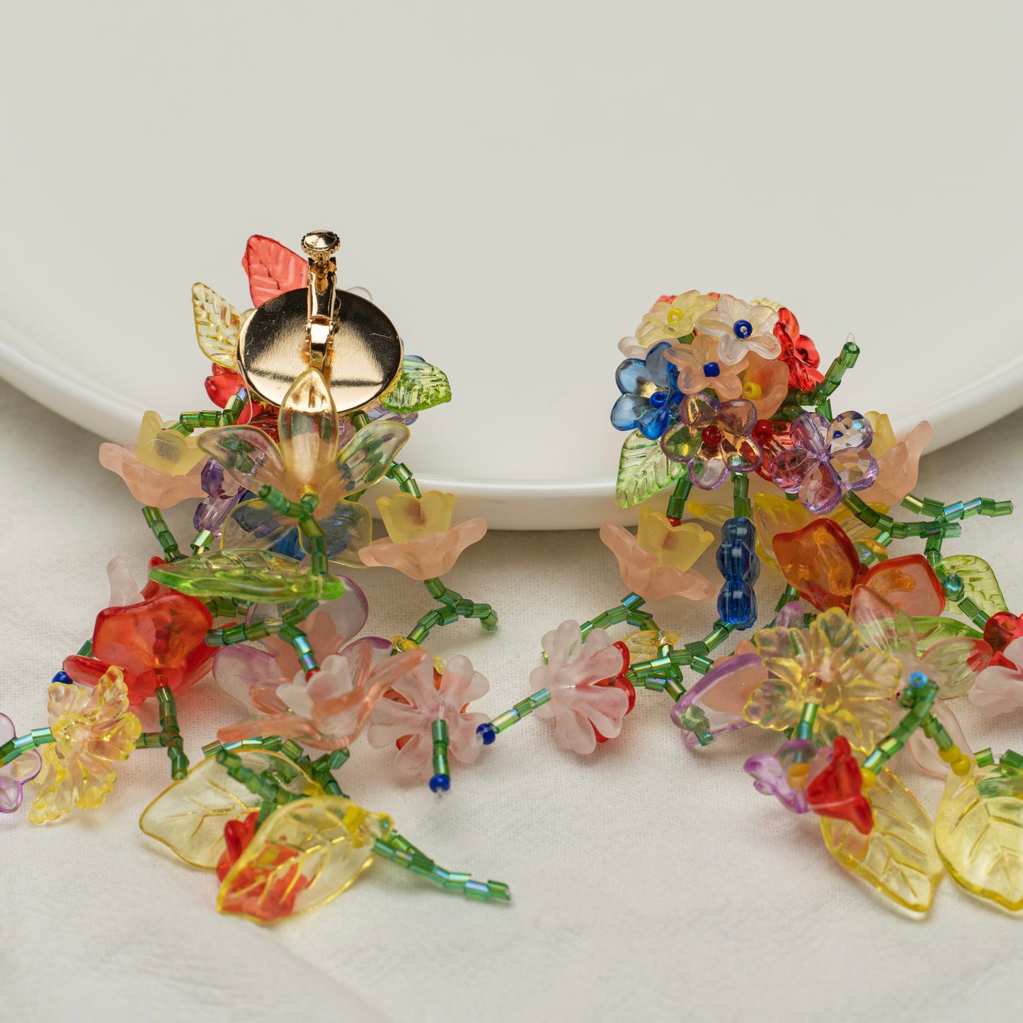Long Chain Floral Clip-On