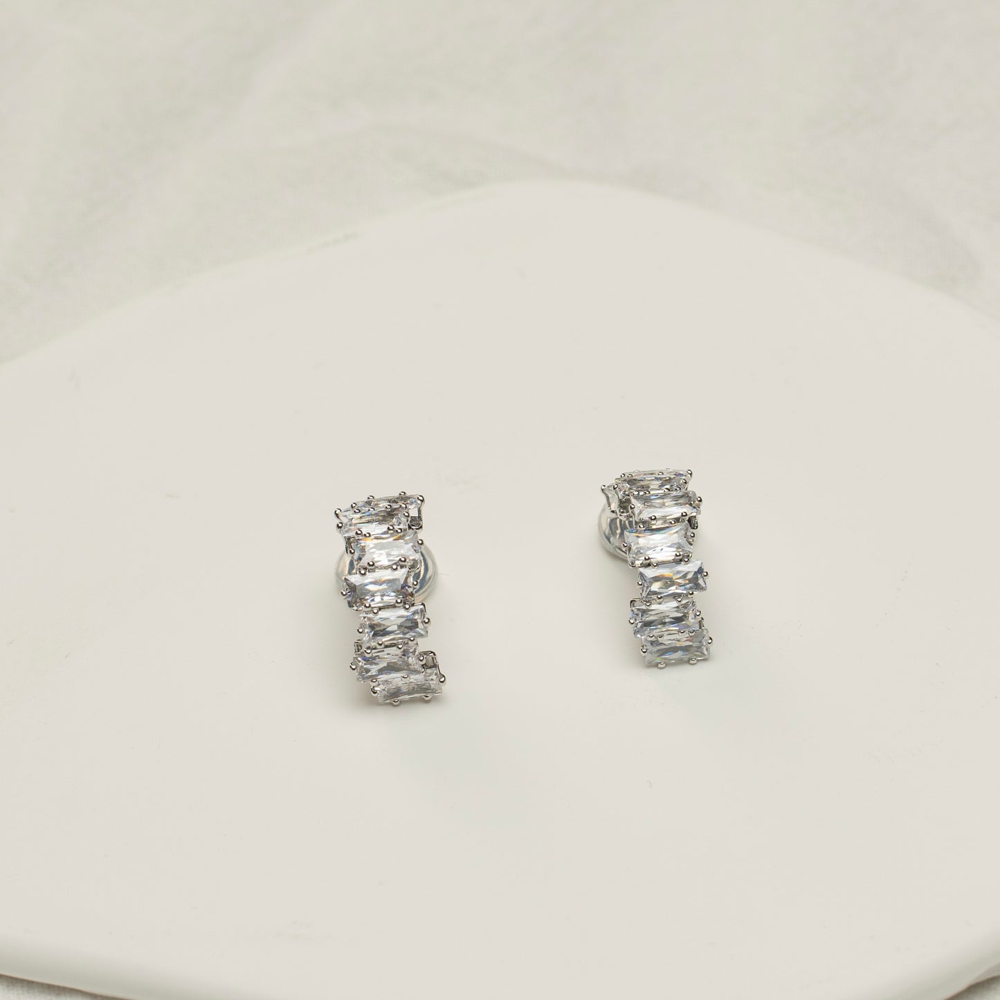 Zirconia Silver Clip-On