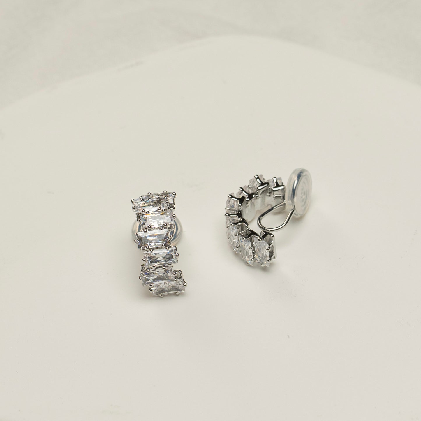 Zirconia Silver Clip-On