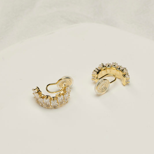 Zirconia Gold Clip-On
