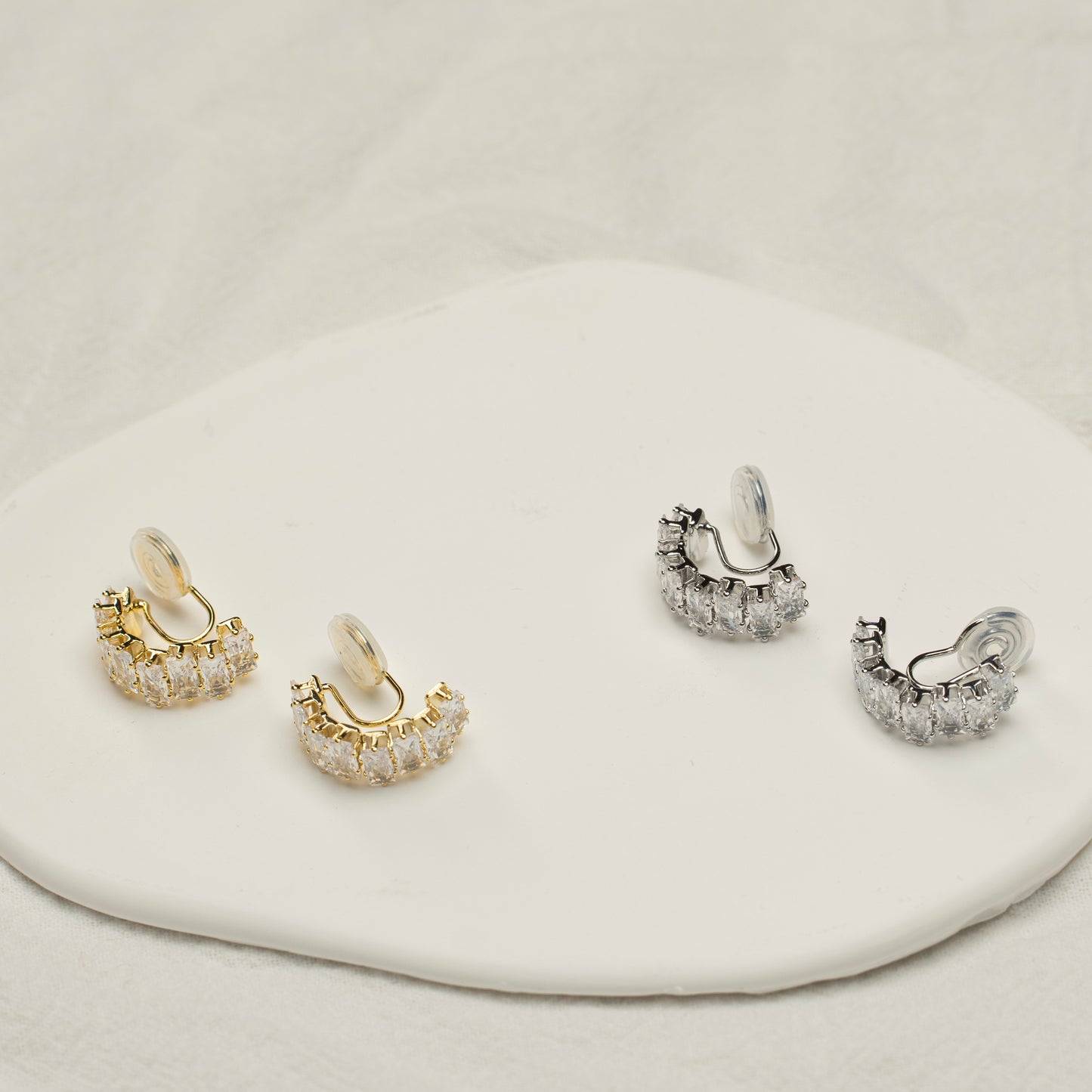 Zirconia Gold Clip-On