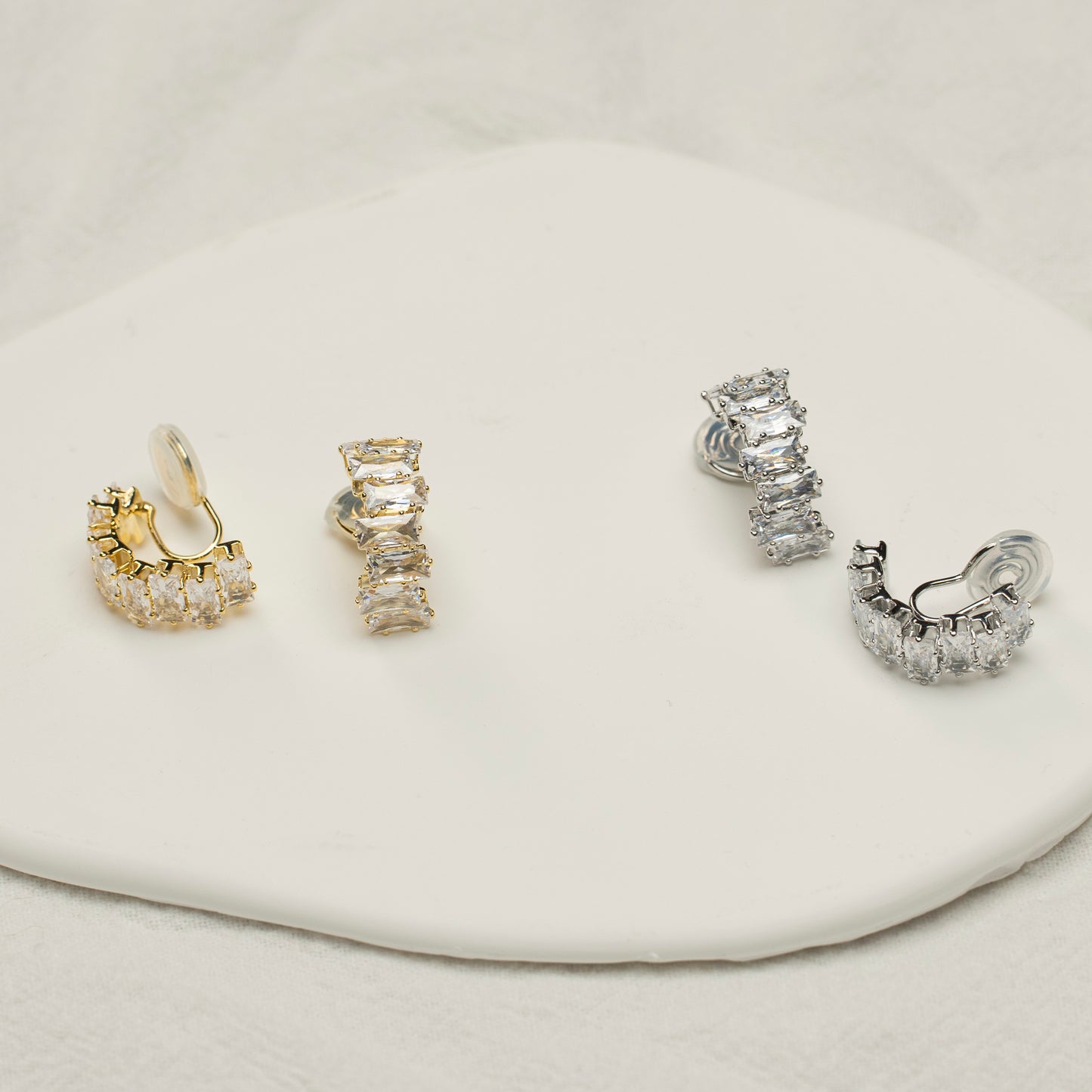 Zirconia Gold Clip-On