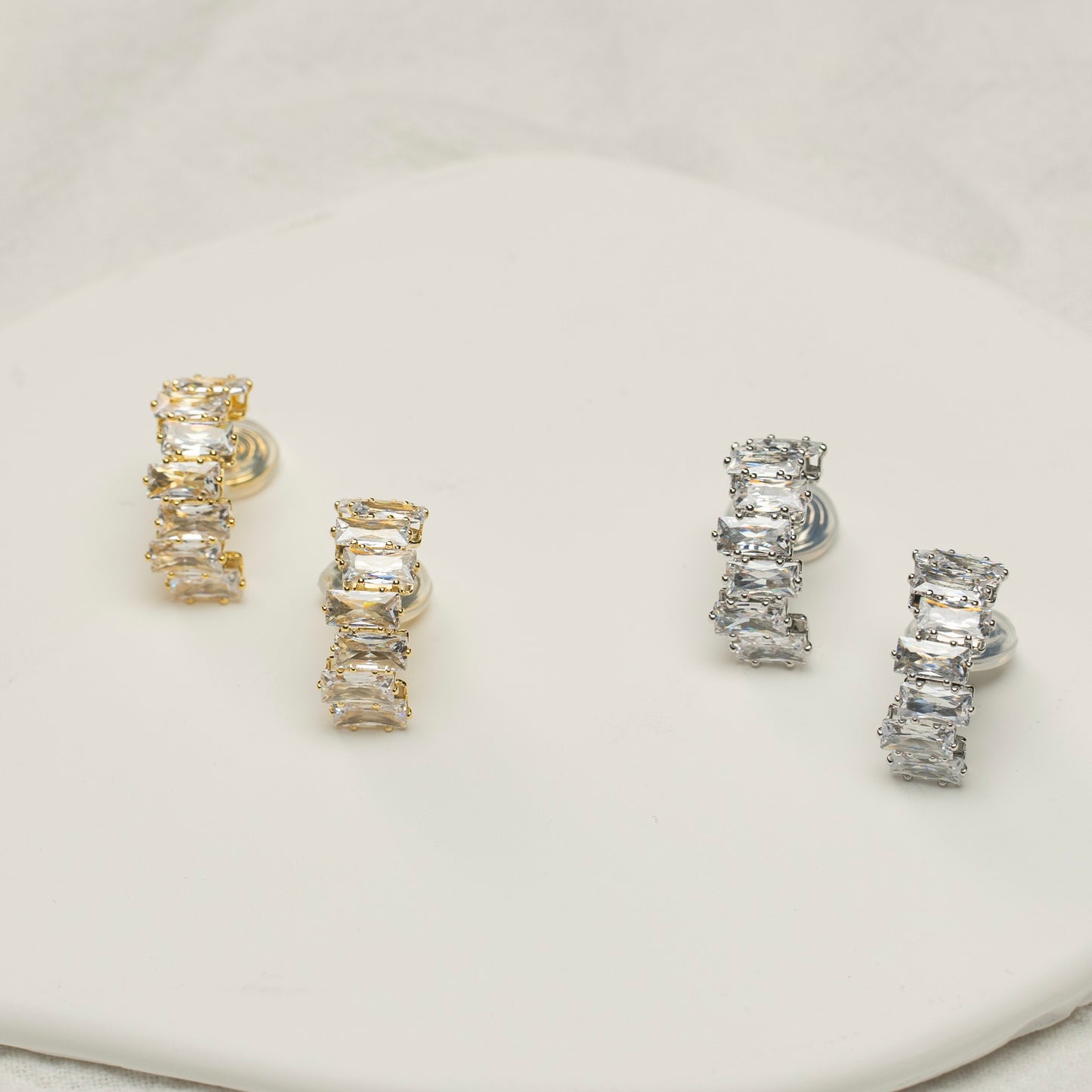 Zirconia Gold Clip-On