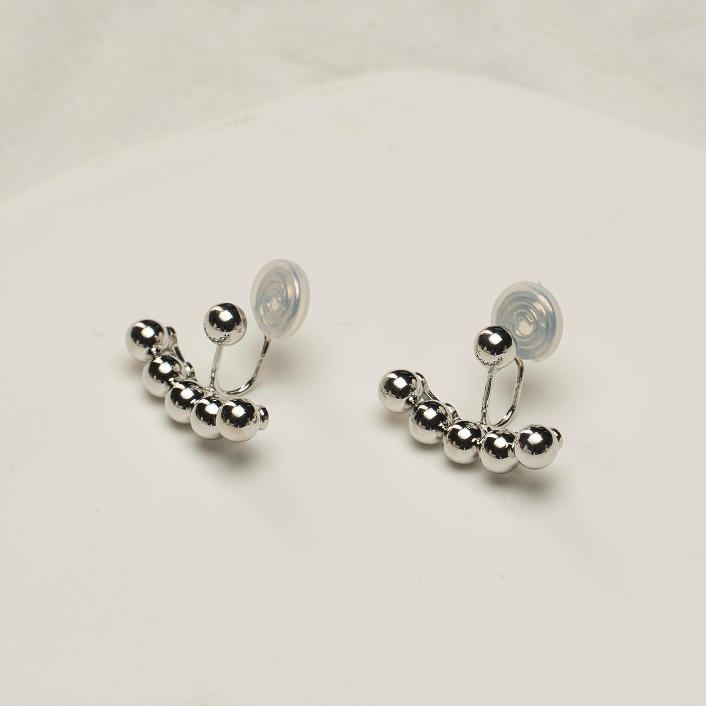 Silver Beads Clip-On