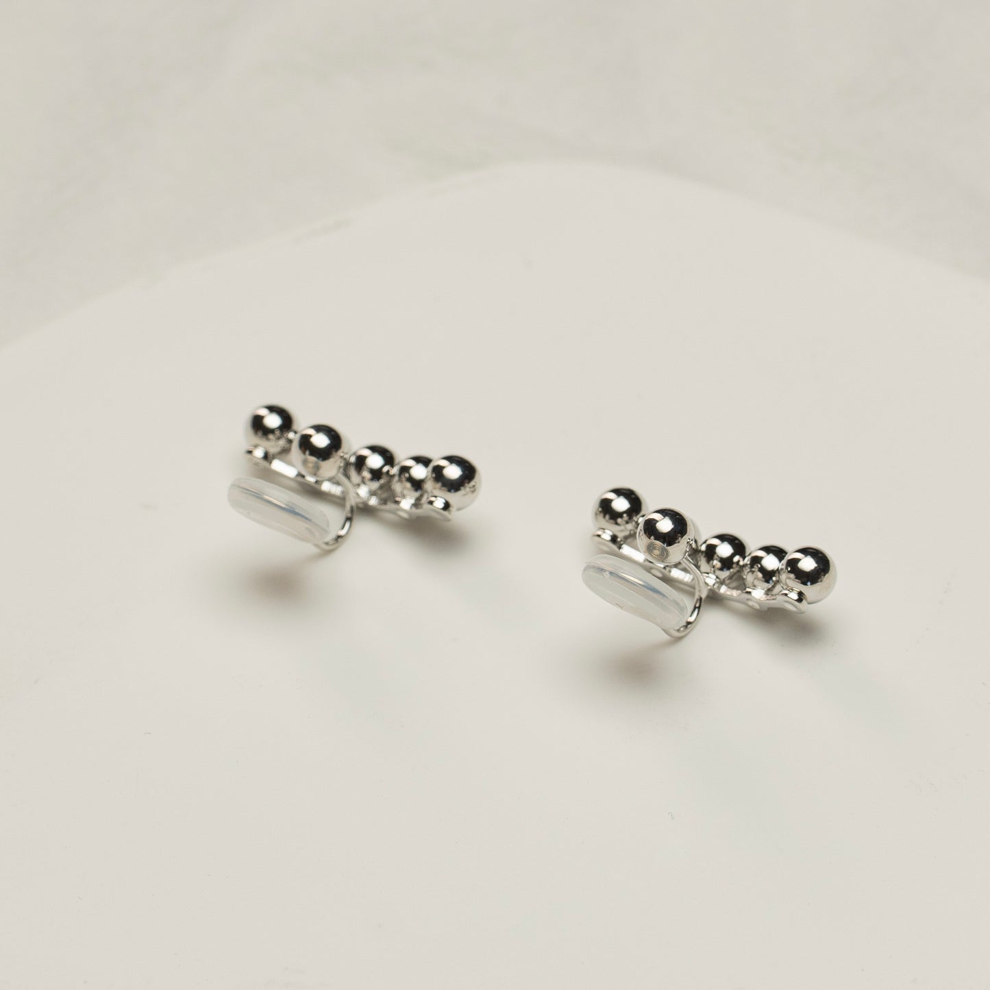 Silver Beads Clip-On