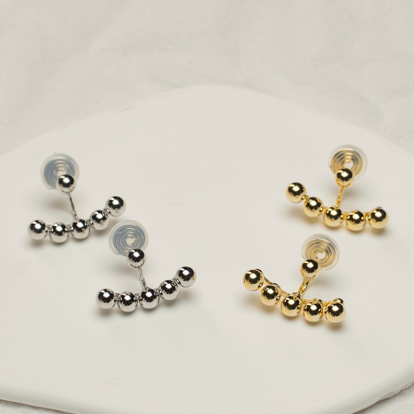 Silver Beads Clip-On