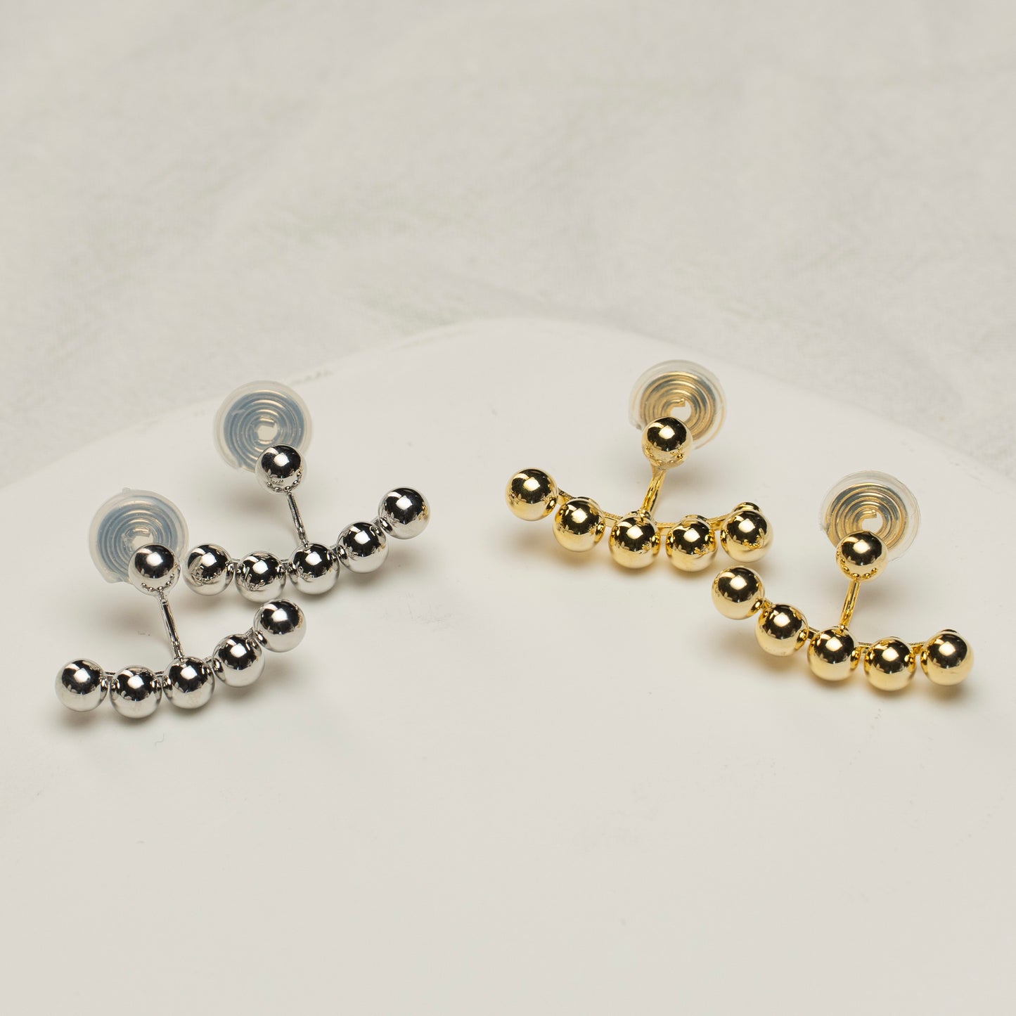 Silver Beads Clip-On