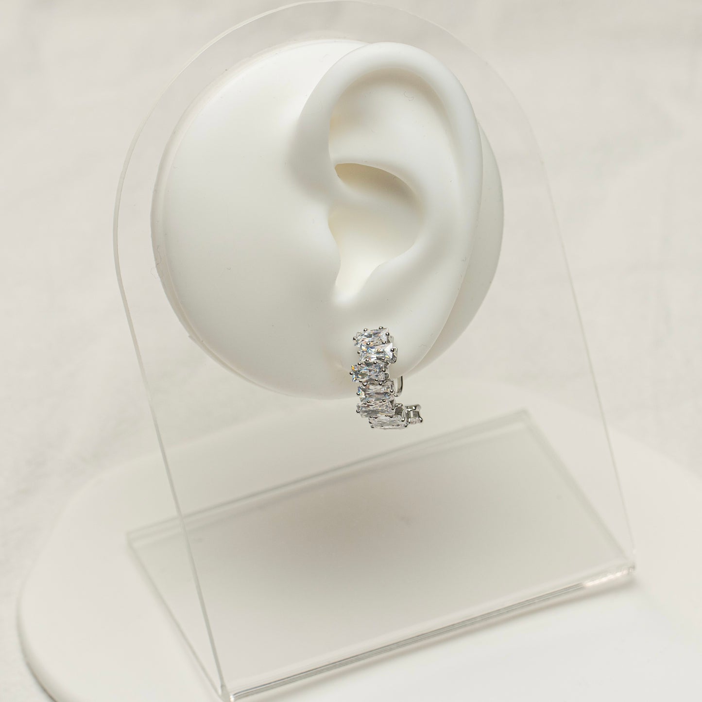 Zirconia Silver Clip-On