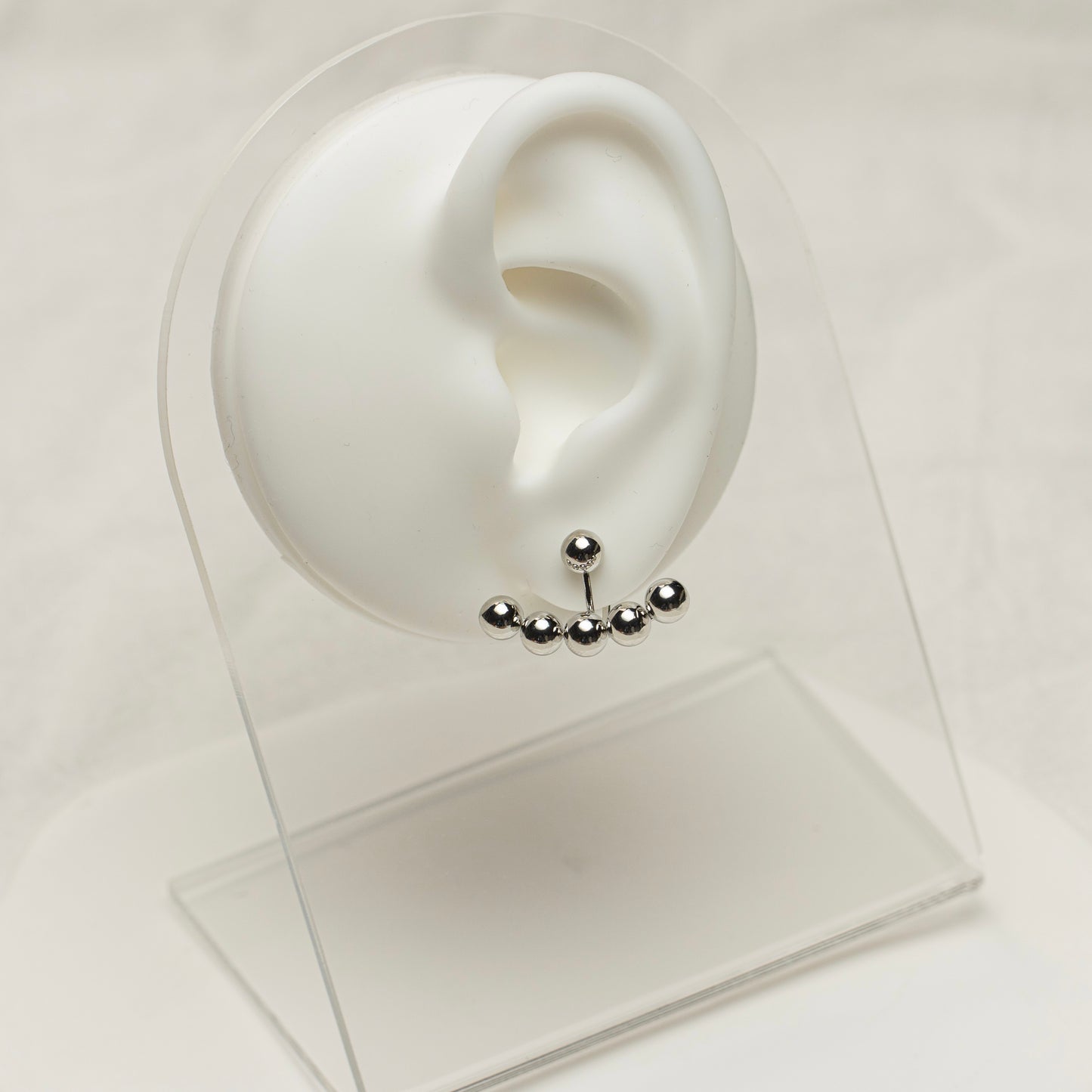 Silver Beads Clip-On