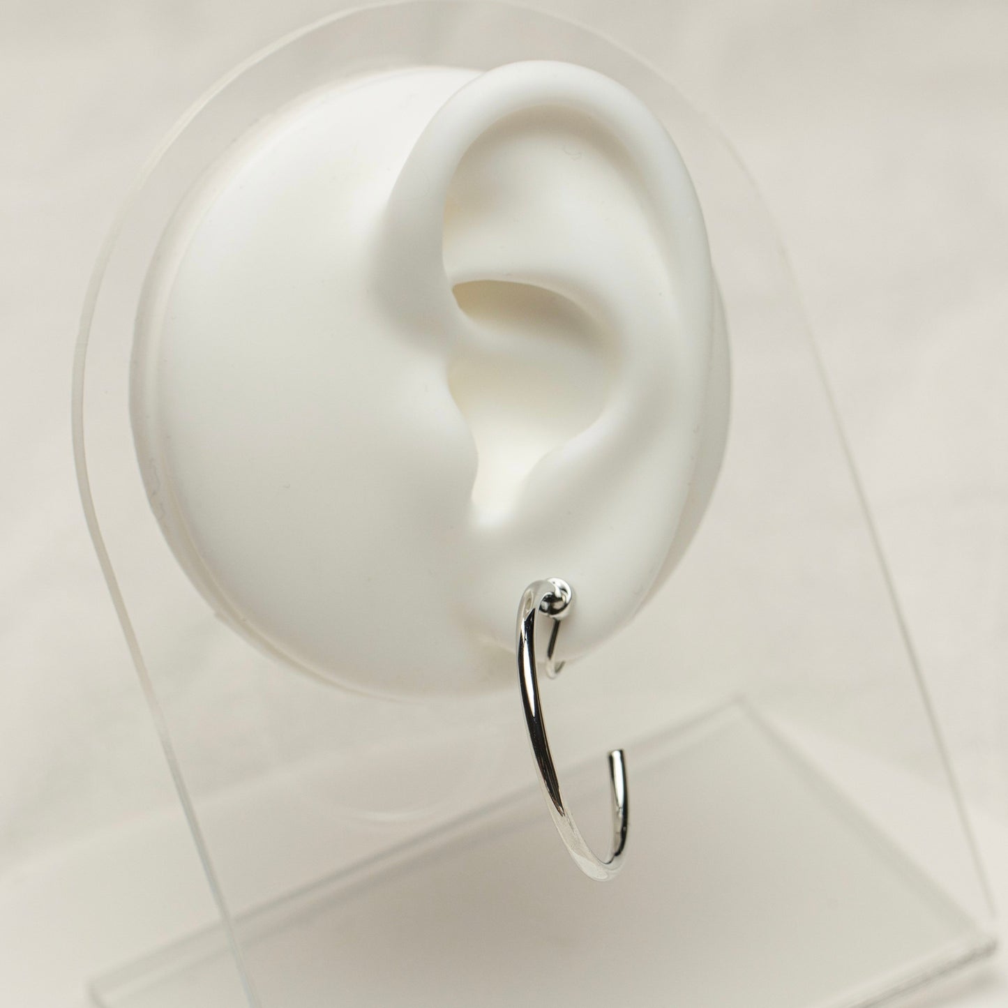30mm Silver Hoop Clip-On
