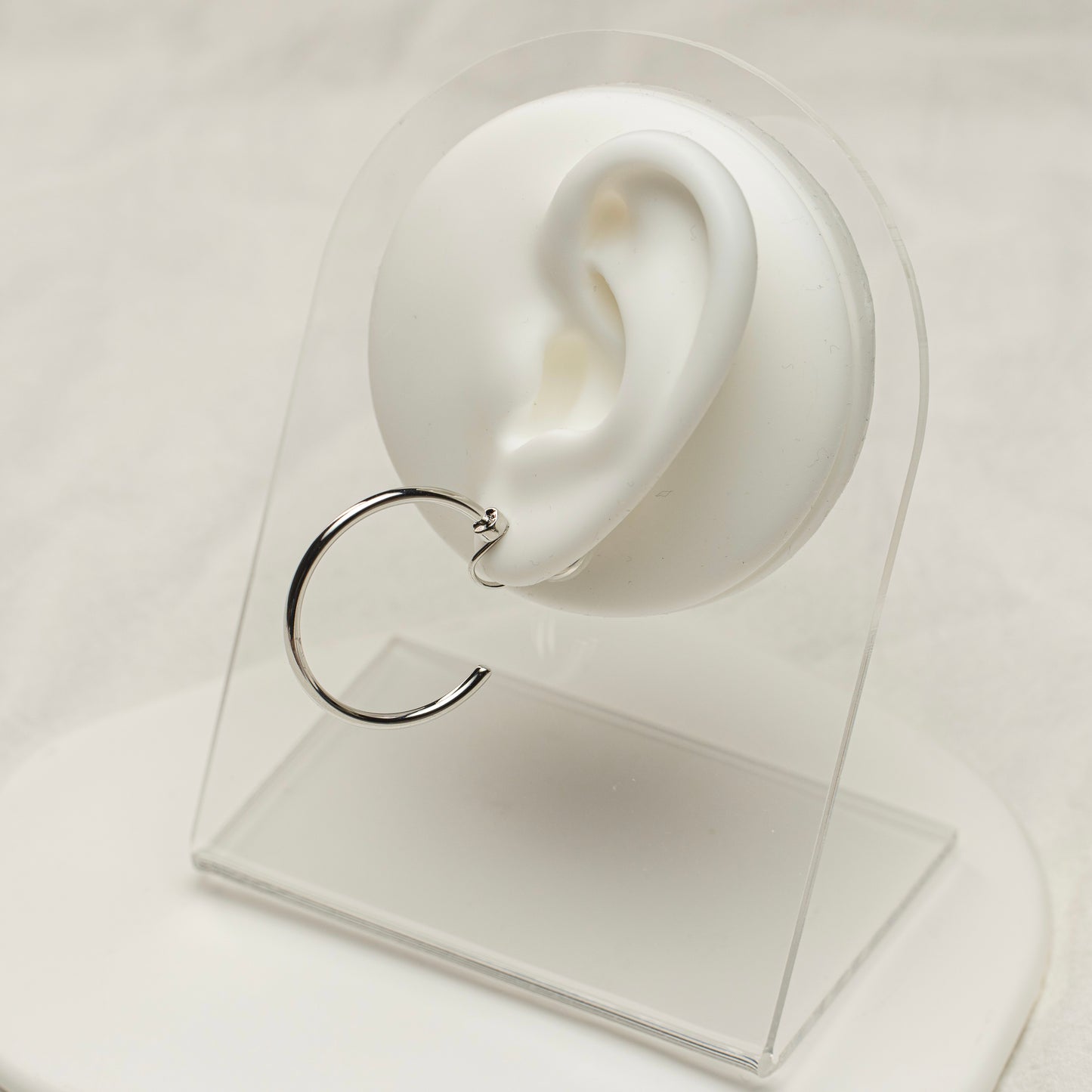 30mm Silver Hoop Clip-On