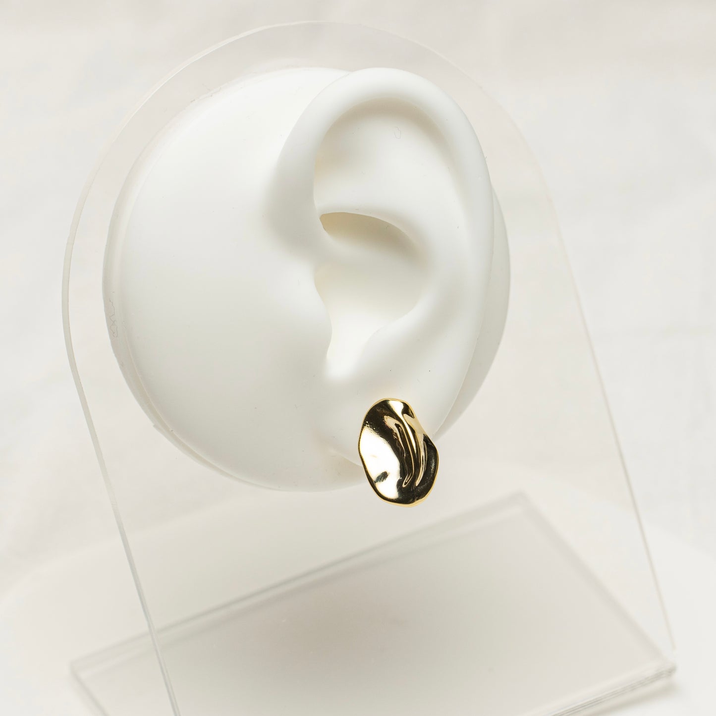 Gold Abstract Bean Clip-On